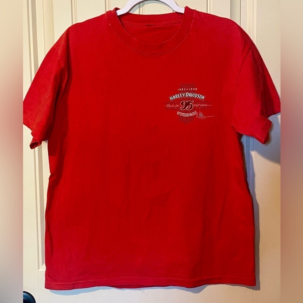 Harley Davidson Motorcycles Vintage Red Anniversary (1903-1998) Sturgis T-Shirt